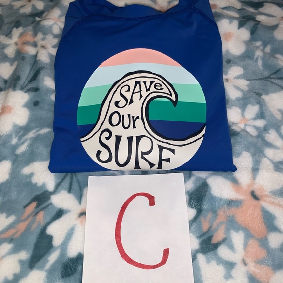 Girls Kids Gymboree Long Sleeve Rash Guard Swimsuit Top UPF 50 Sz L 10/12 - Picture 8 of 9